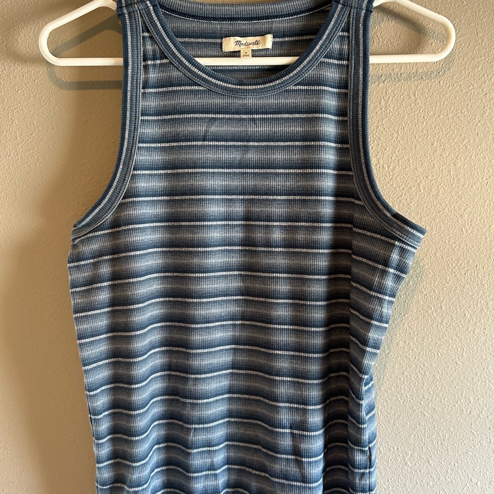 Madewell Ribbed Westville tank top in Recycled Blue